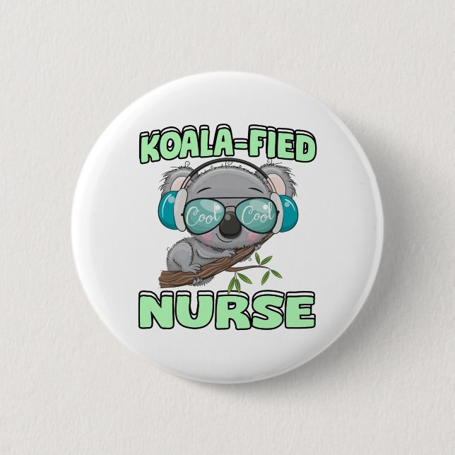 Badge Rond 5 Cm Infirmière de Koala (Devant)