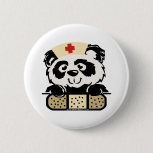 Badge Rond 5 Cm Infirmière de Panda