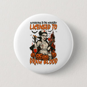 Badge Rond 5 Cm Infirmière De Saison Éffrayante Des Vibes D'Hallow