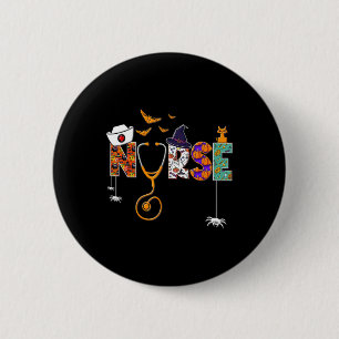 Badge Rond 5 Cm Infirmière d'Halloween Cute Motif de la travailleu