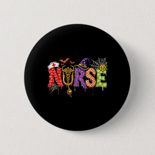 Badge Rond 5 Cm Infirmière d'Halloween Drôle Stéthoscope de soins 