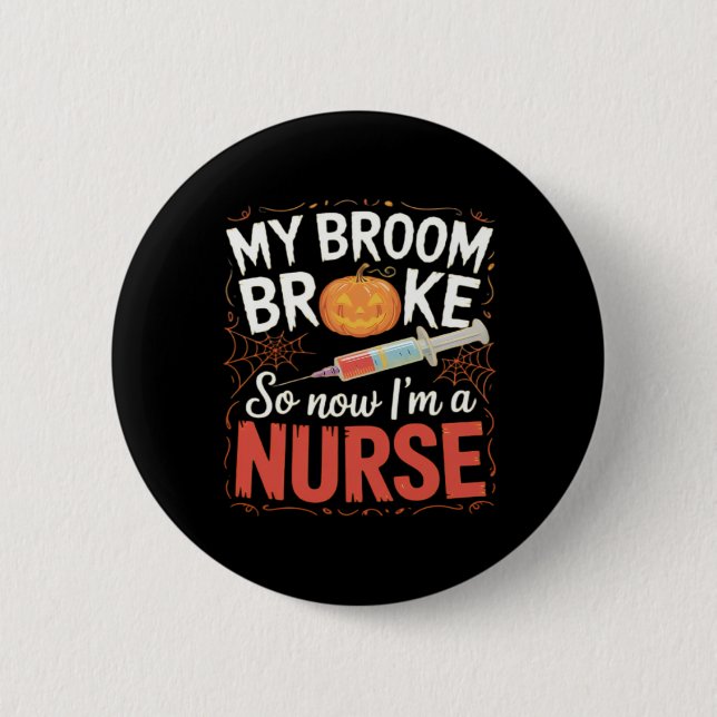 Badge Rond 5 Cm Infirmière Drôle Halloween Infirmière Essentiel T- (Devant)