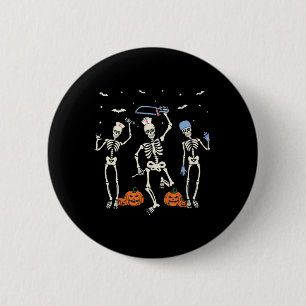 Badge Rond 5 Cm Infirmière drôle squelette Halloween soins de sant