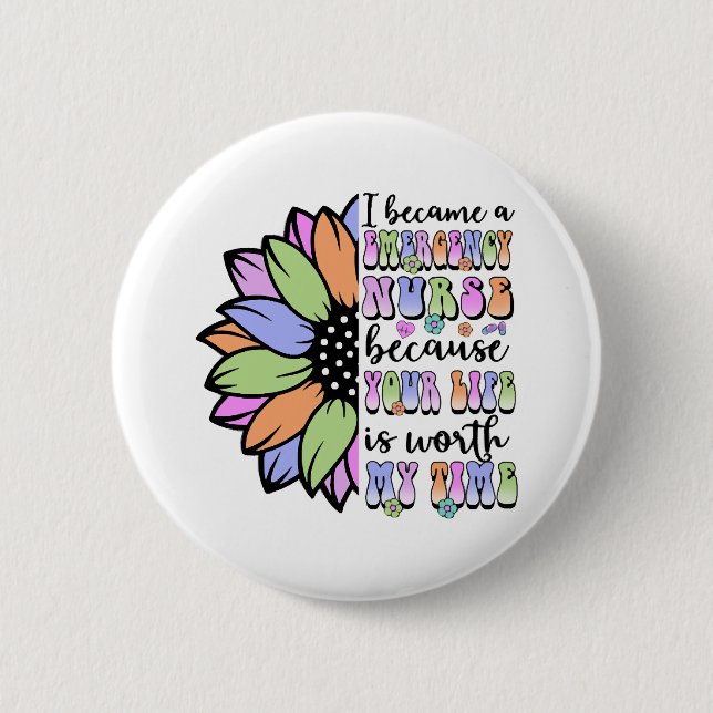 Badge Rond 5 Cm Infirmière d'urgence (Devant)