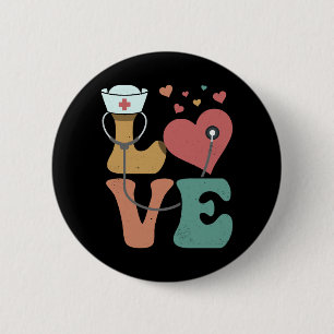 Badge Rond 5 Cm Infirmière d'urgence ER Infirmière LOVE