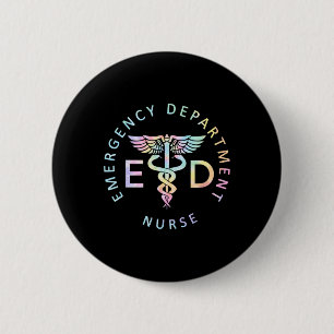 Badge Rond 5 Cm Infirmière D'Urgence Infirmière Er Urgence Départe