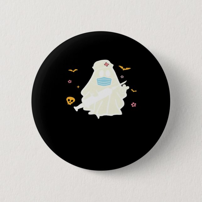 Badge Rond 5 Cm Infirmière éffrayante Praticien Cute Halloween Sur (Devant)