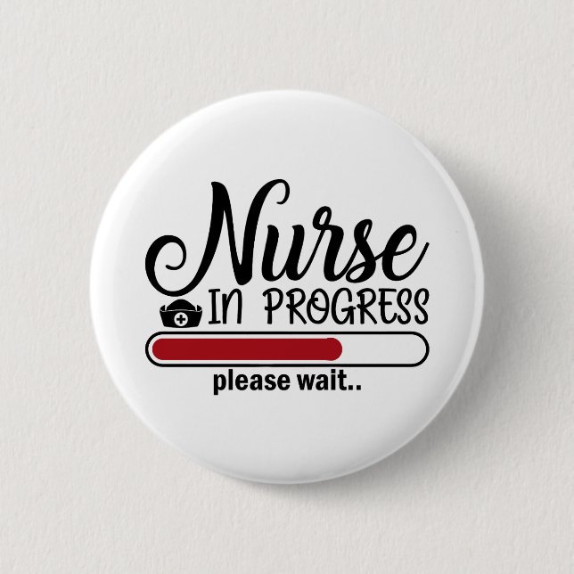 Badge Rond 5 Cm Infirmière en cours Funny Nursing School (Devant)
