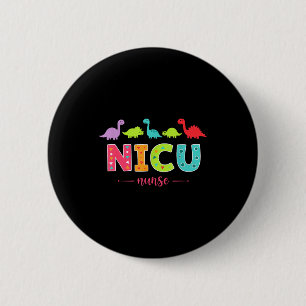 Badge Rond 5 Cm Infirmière en néonatologie avec des dinosaures mig