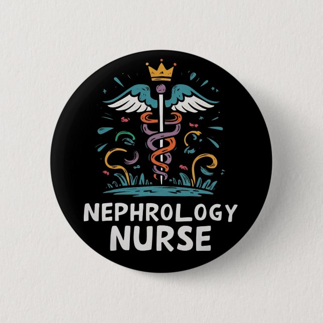 Badge Rond 5 Cm Infirmière en néphrologie (Devant)