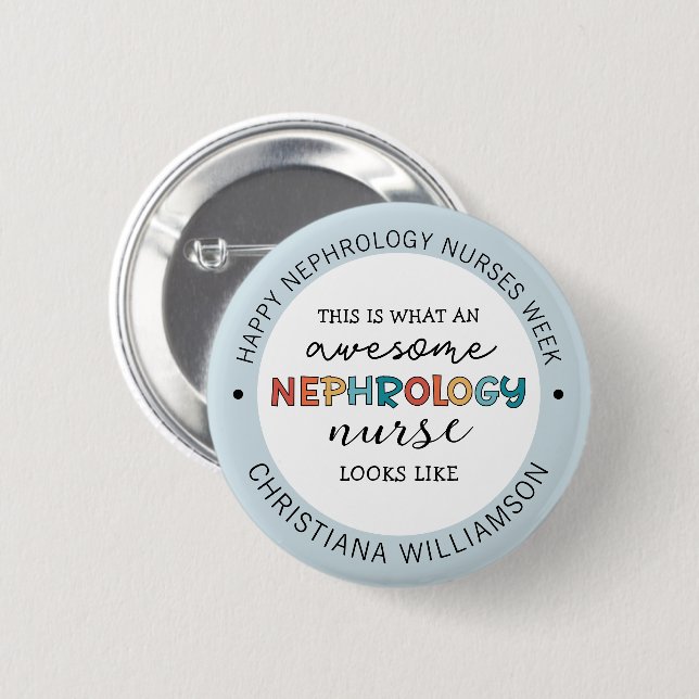 Badge Rond 5 Cm Infirmière en néphrologie drôle personnalisée Appr (Devant & derrière)