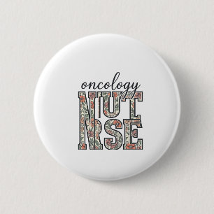 Badge Rond 5 Cm Infirmière en oncologie Floral Vintage