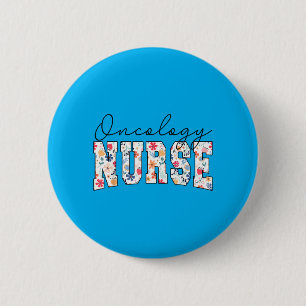 Badge Rond 5 Cm Infirmière en oncologie florale Infirmières Soins