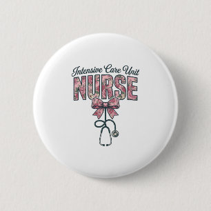 Badge Rond 5 Cm Infirmière en soins intensifs floral nœud concepti