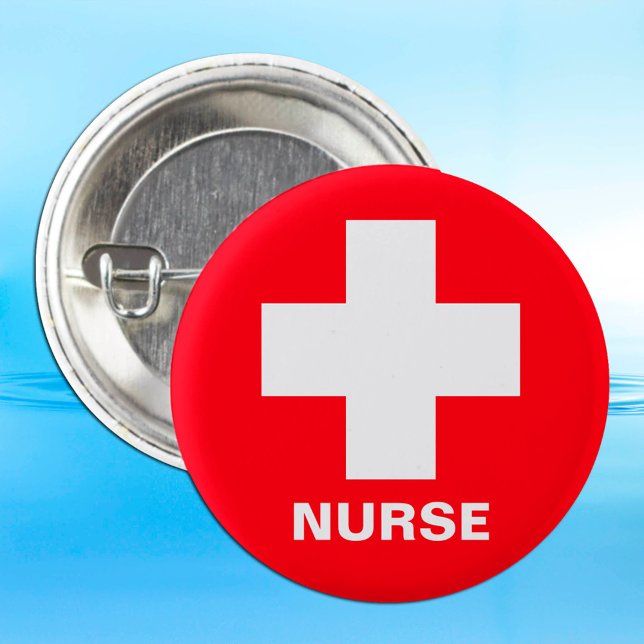 Badge Rond 5 Cm Infirmière et premiers soins, Croix, Ambulance, Do (Créateur téléchargé)