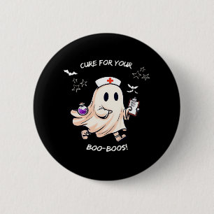 Badge Rond 5 Cm Infirmière fantôme avec potion magique - Cure pour