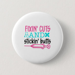 Badge Rond 5 Cm Infirmière Fixation Cadeau' Coupes Boutons'