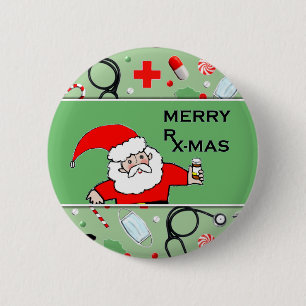 Badge Rond 5 Cm infirmière flair de Noël