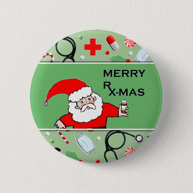 Badge Rond 5 Cm infirmière flair de Noël (Devant)