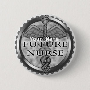 Badge Rond 5 Cm Infirmière Grey Future