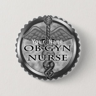 Badge Rond 5 Cm Infirmière Grey Obgyn