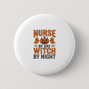 Badge Rond 5 Cm Infirmière Halloween Sorcière la nuit Vintage Shir