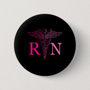 Badge Rond 5 Cm Infirmière inscrite Appréciation Pink Rn Cravate d