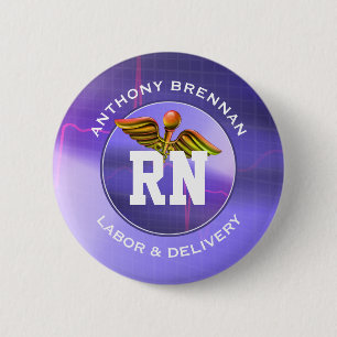 Badge Rond 5 Cm Infirmière inscrite Boutons personnalisés Trava