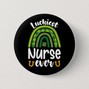 Badge Rond 5 Cm Infirmière la plus chanceuse Saint-Patrick