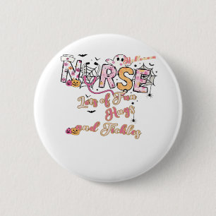 Badge Rond 5 Cm Infirmière Paediactric Amusement Halloween Design