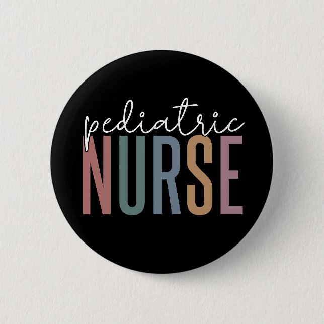 Badge Rond 5 Cm Infirmière pédiatrique | Retro Peds Infirmière PIC (Devant)