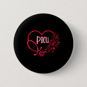 Badge Rond 5 Cm Infirmière Picu Stethoscope Cœur Saint-Valentin Nu