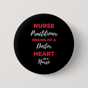 Badge Rond 5 Cm Infirmière Praticien Cerveau D'Un Docteur Coeur