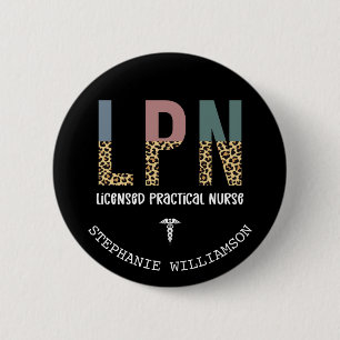 Badge Rond 5 Cm Infirmière pratique autorisée LPN personnalisée