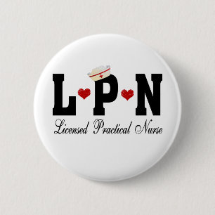 Badge Rond 5 Cm Infirmière pratique autorisée par le LPN
