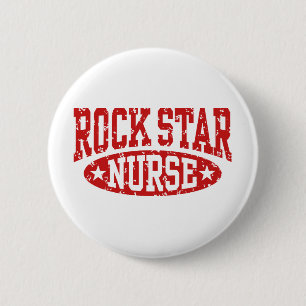 Badge Rond 5 Cm Infirmière rock Star
