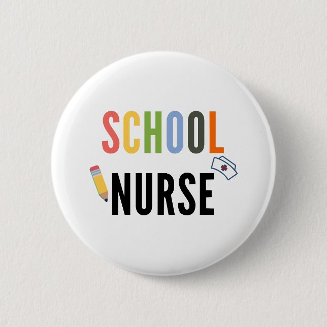 Badge Rond 5 Cm Infirmière scolaire (Devant)