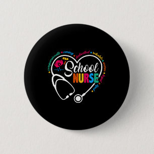Badge Rond 5 Cm Infirmière scolaire Vintage Love Heart Infirmière