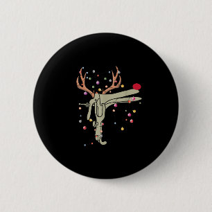 Badge Rond 5 Cm Infirmière spéculum de renne Noël drôle Obgyn Infi