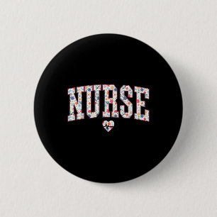 Badge Rond 5 Cm Infirmière Stéthoscope Battement de coeur Rn Lpn N