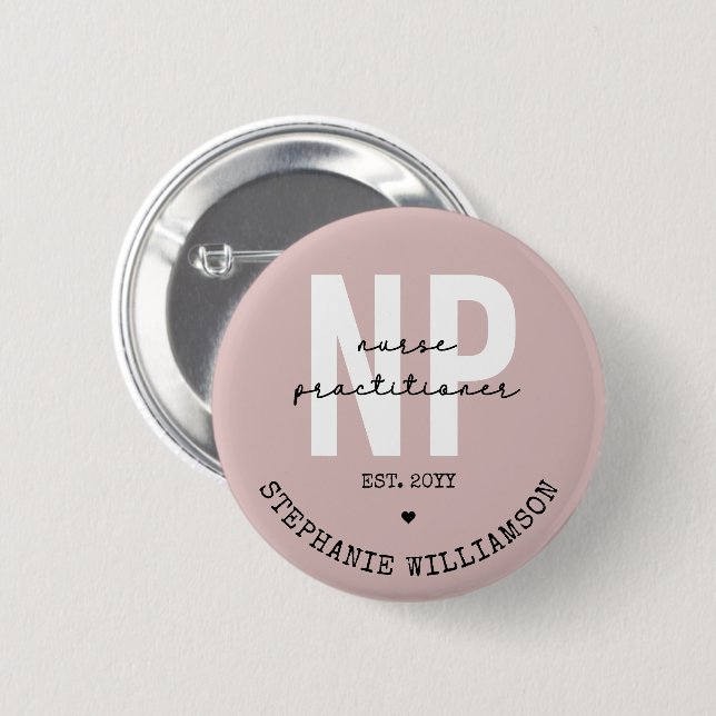 Badge Rond 5 Cm Infirmière sur mesure Praticien NP Graduation Cade (Devant & derrière)