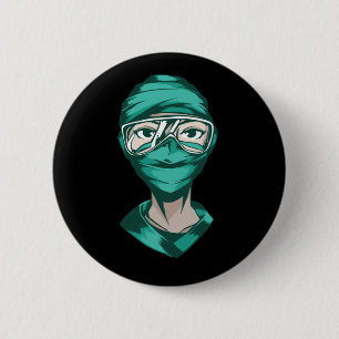 Badge Rond 5 Cm Infirmière svg avec Masque Facial