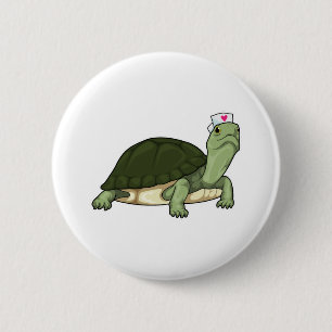Badge Rond 5 Cm Infirmière tortue