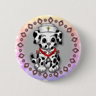 Badge Rond 5 Cm Infirmière Toutou
