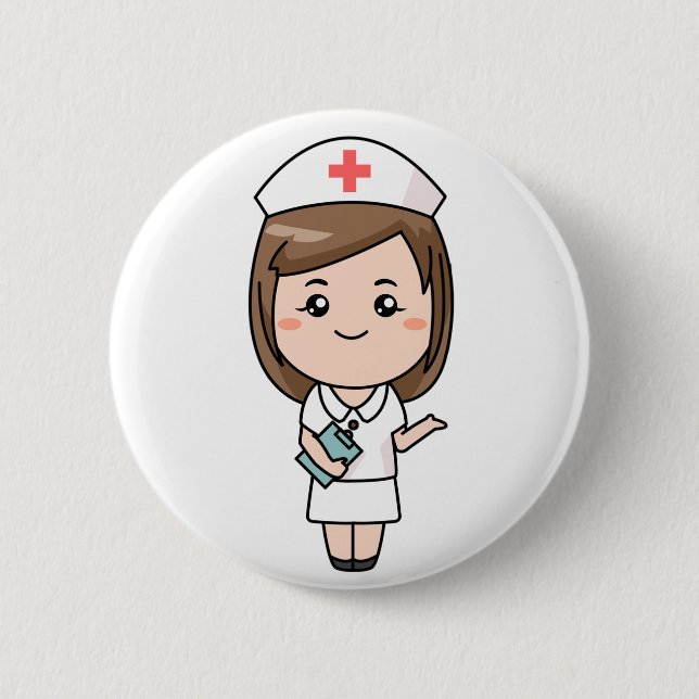 Badge Rond 5 Cm Infirmière traditionnelle (Devant)
