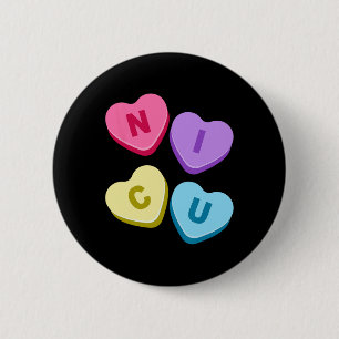 Badge Rond 5 Cm Infirmière Valentines Day - Candy Valentine Hearts