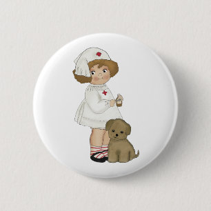 Badge Rond 5 Cm Infirmière vintage avec le T-shirts et les cadeaux
