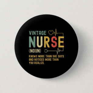 Badge Rond 5 Cm Infirmière vintage Définition Amusante Infirmière