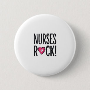 Badge Rond 5 Cm Infirmières Rock Conception de vecteur de coeur d'