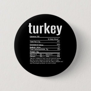 Badge Rond 5 Cm Informations nutritionnelles sur la dinde de Thank
